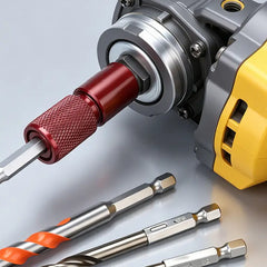 【Adaptor Polizor + Set 5 Biți (6 Piese)】Adaptor de Conversie pentru Polizor Unghiular | Mandrină Rapidă Hexagonală cu Auto-Blocare, Eliberare Rapidă și Tratament Anti-Rugină