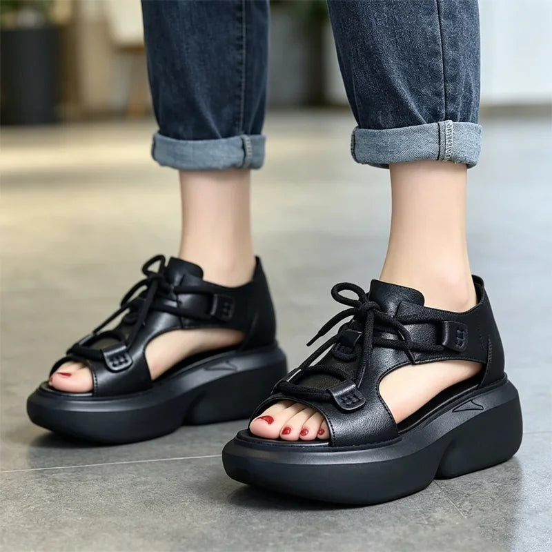 【35-40】Sandale Romane cu Platformă Moale – Confort suprem, stabilitate la fiecare pas și eleganță retro!