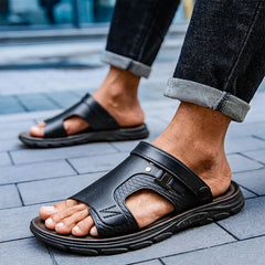 🩴 Sandale și Papuci 2-în-1 din Piele Naturală – Talpă Moale Anti-Alunecare și Confort Suprem de Vară! ☀️🌊[ dacă aveți picioare late, cumpărați două mărimi mai mari.]