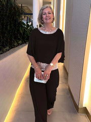 🥰【S-3XL】Set nou de pantaloni cu guler rotund și picior larg, 2025